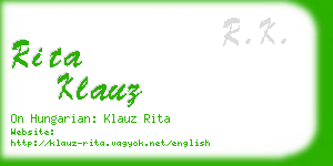 rita klauz business card